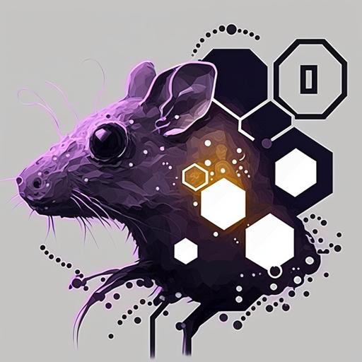 light purple lovely 2D rat in pop art style by using this link  as reference