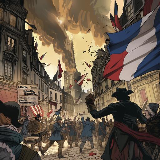 like photo In the midst of his journey, our protagonist suddenly finds himself transported into the tumult of the French Revolution in 1789. The streets of Paris are ablaze with the fervor of angry citizens waving tricolor flags and pamphlets denouncing the aristocracy. The deafening noise of drums and cries of 