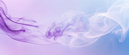 lilac purple smoke, abstract background with lilac purple streamers on light blue background, simple, smoke real smoke texture, 8k, bright, clear color smoothing, texture of gas, granular sensation, gas flow, smoke suit, gas texture, gas element, studio lighting, pastel smoke dreamscape, zoom shot --ar 21:9 --style raw