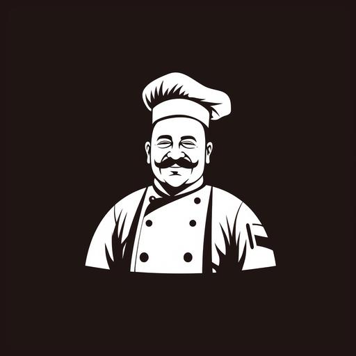 line vector chef logo, black minimalistic design taken from photo: