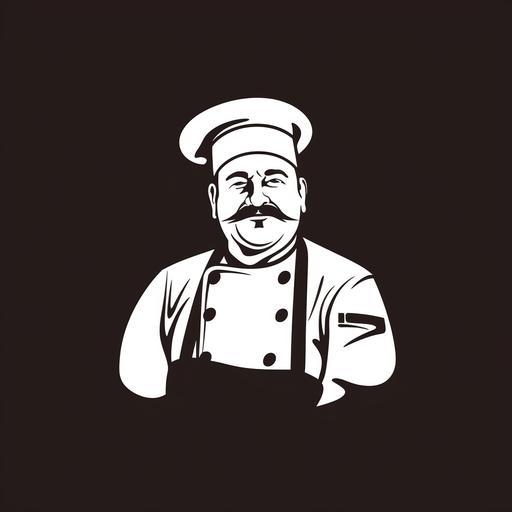 line vector chef logo, black minimalistic design taken from photo: