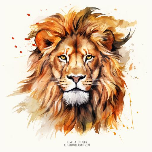 lion head poster ideas in watercolor style