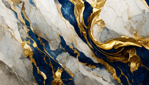 little gold, blue, marble style wallpaper, mixed --ar 16:9 --uplight