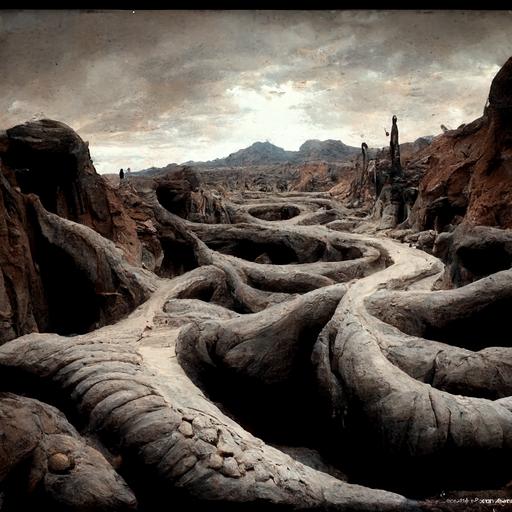 as I walked through the valley of fire, h r giger, monocolor