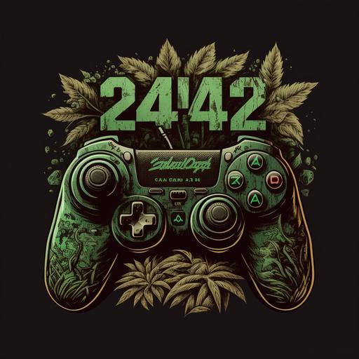 logo, 420 gaming write on It, weed, joystick, ultra detailed, 4k