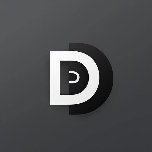 logo “D” simple flat, blavk and white --s 50