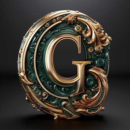 logo G.D.Arch. 3d letters with background piece of wood the font Gold and Green --s 750