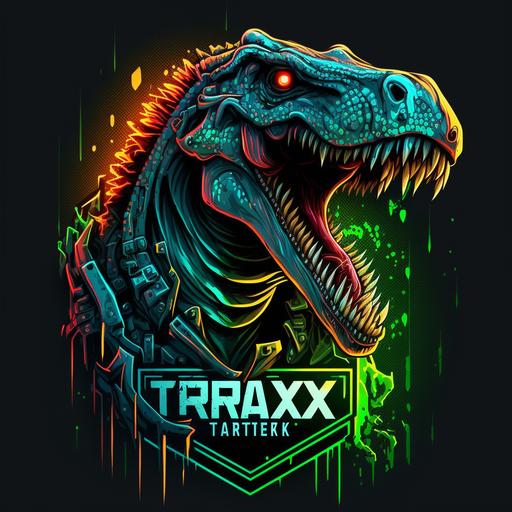 logo, TREX cyberpunk, gaming, play, vector