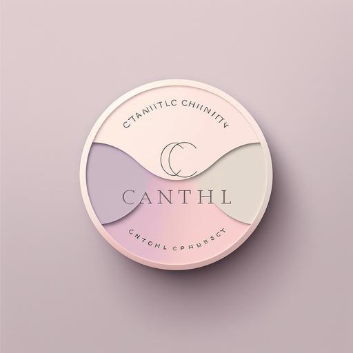logo cosmetic or beauty company, color pallete pastel pink, pastel tifanny, pastel grey, pastel violet, pastel pink. Logo letter C and company name cathie stuff. Logo philosophy is a mature independent women, a strong working women.