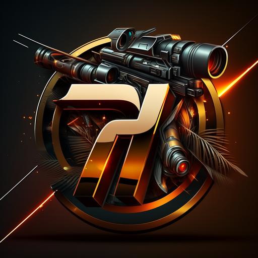 logo design 3D with sniper logo name R7