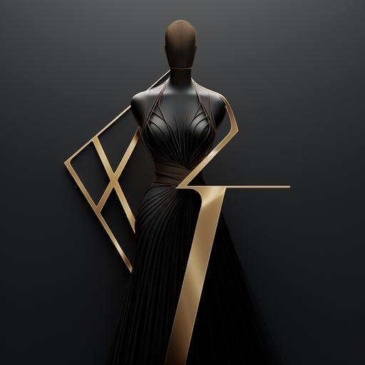 logo for a fashion couture busines geometricblowing fabrics in a maniqui artr deco style with the leter JYL in black white and gray a touch of gold