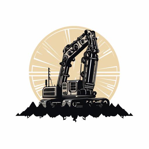logo, minimal, piles machine, black color white background, no shadow, vector, drilling machines, piles, heavy equipment, not many details, black and wihte, les ditail, bentonite, Inspired by piling machines soilmec, sany, bauer, no backrund, drill rods, kelly bar