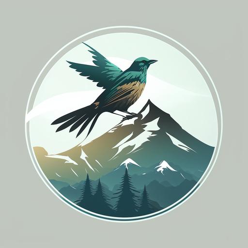logo, mountain view, bird, circle logo, Biological Consulting