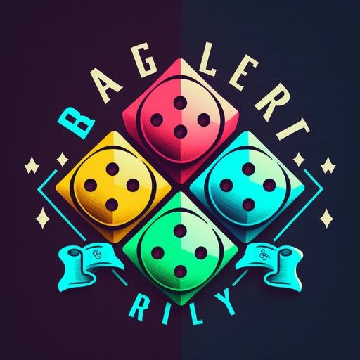 logo referently familly, board game, dices and pawns, color bright, instagram