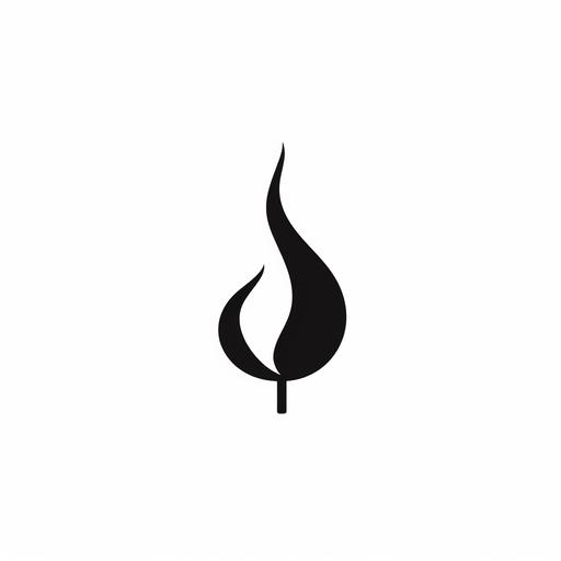 logo style candle wick, minimalistic, vector style, white background, black solid color