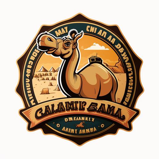 logo with a funny camel cartoon