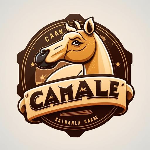 logo with a funny camel cartoon