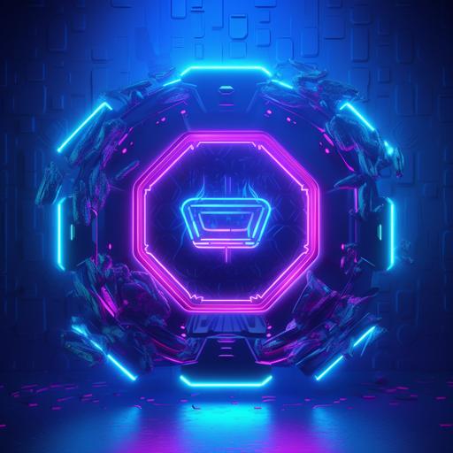 logo with sign “events”, name events is a must, shape: round, style: cyberpunk, neon, colours violet, blue, realistic, 8k, background black --ar 1:1 --v 5.1