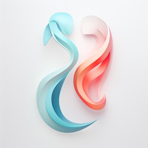 logotipo abstracto y minimalista, poco definido, que represente el principio femenino y materno, el cuidado y el simbolo del infinito, con colores azule, pastel, y blanco
