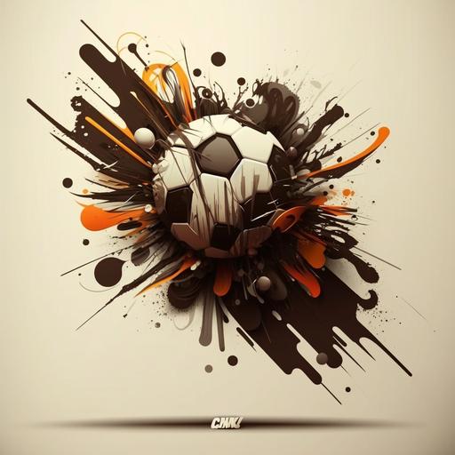 logotipo com uma bola de futebol grafitada