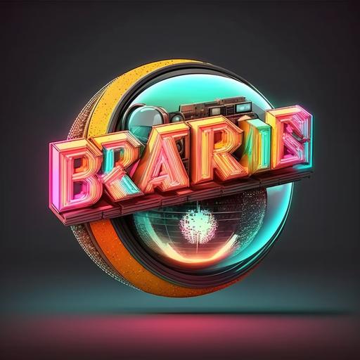 logotipo con la palabra RETROVISOR con imagen de una grabadora de los 80s y bola de cristal de discoteque muy realista