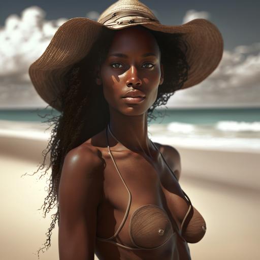 lonely black woman bikini real girl style high definition photo