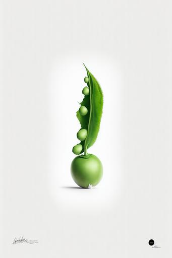 lonely pea, white background, product photography --ar 2:3 --c 25