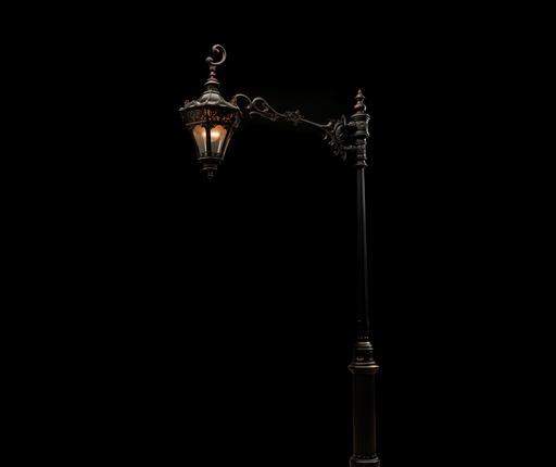 street lamp, model, on a black background, full size