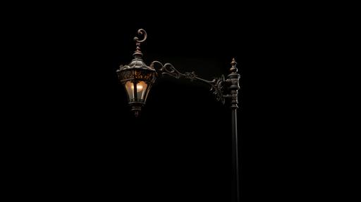 street lamp, model, on a black background, full size --ar 16:9