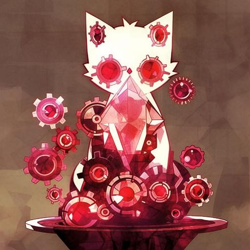 lumino kinetic art, pink cat --c 10 --niji 5 --style cute