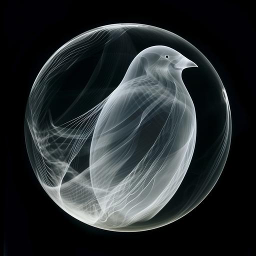 luminogram of a ghost in the glass bubble fish eye --v 6.0