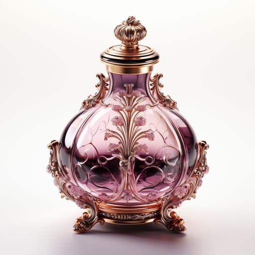 luxurious vintage perfume bottle watercolor clipart on white background high quality --s 750