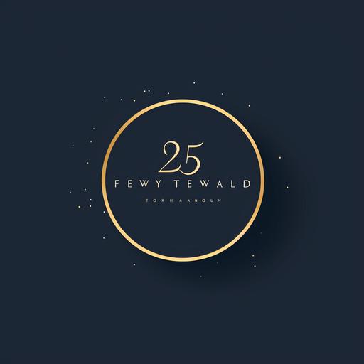 luxury minimalist logo with the numbers two and five with the text twenty five under the logo with an elegant