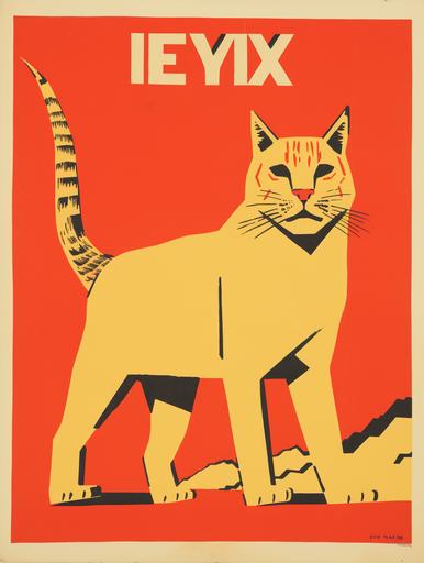 lynx | by mierlu ::0 , lynx is a powerfull new cat, bold poster propaganda --ar 3:4 --style raw-2ZvCj7Ri3