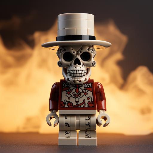 lego skull funny with a hat and a cigar UHD --style raw --s 250