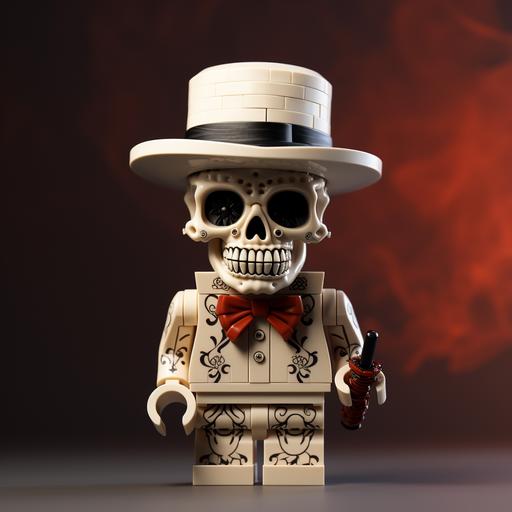 lego skull funny with a hat and a cigar UHD --style raw --s 250