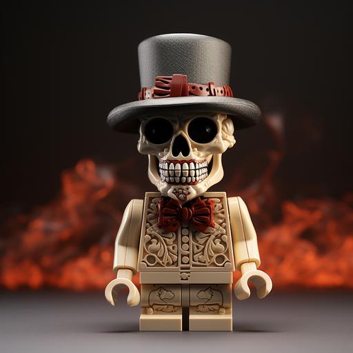 lego skull funny with a hat and a cigar UHD --style raw --s 250