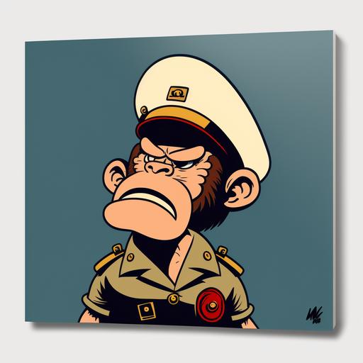 mad ape facing right cartoon wearing sailor hat