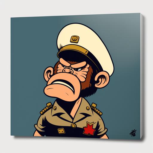 mad ape facing right cartoon wearing sailor hat