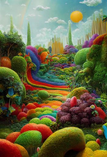 magical enchanted rainbow breakfast cereal garden, hyperdetailed, hyperrealistic --ar 2:3 --test --creative