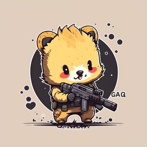 make a cute and minimalistic csgo gaming logo with quokka