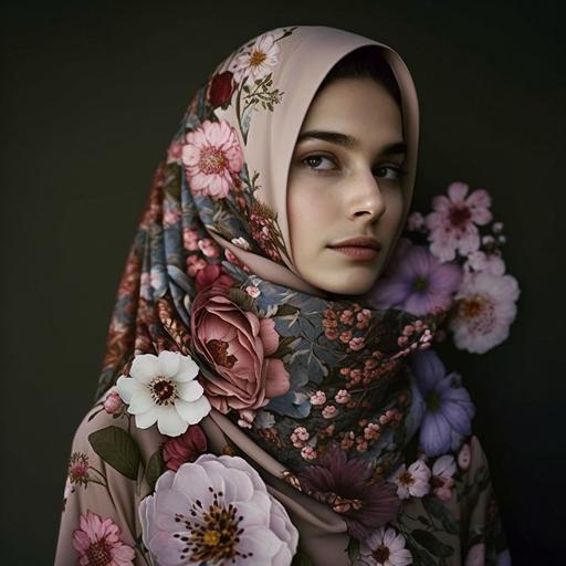 make me a beautiful flower hijab design like buttonscarves hijab