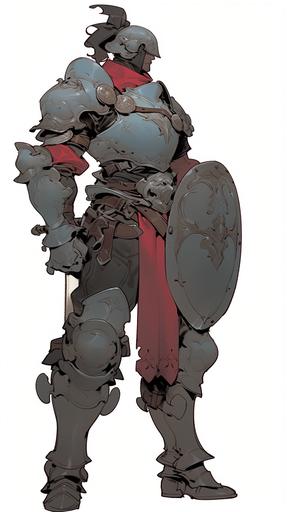 male knight, wearing a knight helmet, fantasy fullbody knights armour, a tool belt, armored gaunthlets, in shonen anime style, intricately detailed --style expressive --s 1000 --niji 5 --ar 9:16