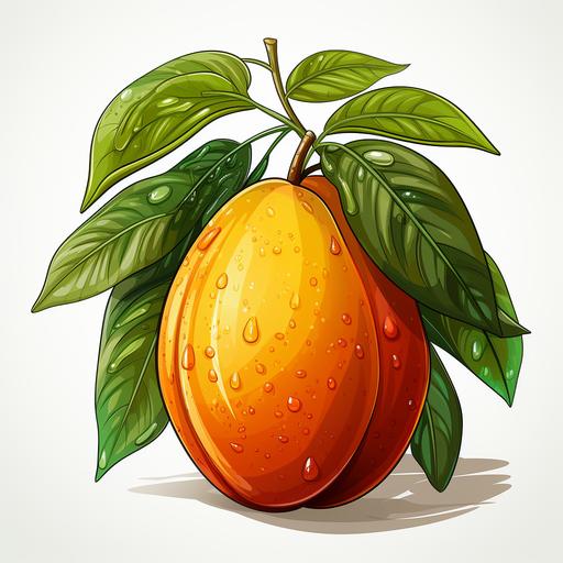 mango, cartoon, white background --s 750