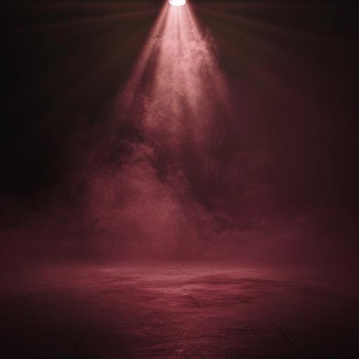 maroon floor, black background, spotlight shining down as if it's a player introduction at a sporting event, maroon smoke, photorealistic
