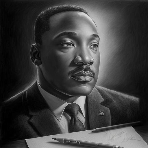 martin luther king pencil drawing