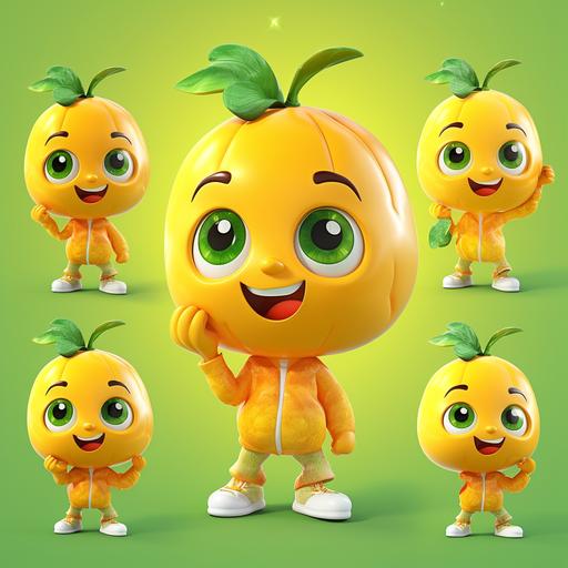 mascot is vitamin c character, plasticine body，mascot，cute，cartoon super idol star，full body，cartoon super idol star，3D cartoon，sculpture，relief， oc rending，stage action，blender，ultra-high definition，soft light，ray tracing