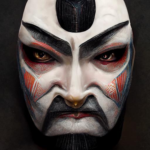 mask Kabuki of iron realistic