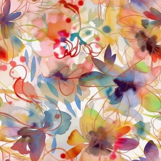 masterpiece ,organza, watercolor, floral, lines, splashes, wallpaper, texture ,repeating pattern , clean white background --tile --upbeta --v 5 --s 750 --q 2 --q 1