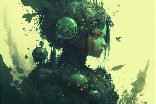 matrioshka, style of Peter Mohrbacher and Doug Mahnke, Tsutomu Nihei, woman battles with biomechanical phytoplankton, crab, survivors huddle, tank mecha 3D, volumetric lighting, epic, endless corridors and voids, maze, labyrinth, ink pen, spiral staircases, cinematic shot, hypermaximalist, mangroves, octane render, highly detailed and intricate, golden ratio, ornate, breathtaking, ethereal, ominous, gorgeous, cinematic, magical, awe inspiring, cinema 4d, cgi, cinematic shot --ar 3:2 --v 4